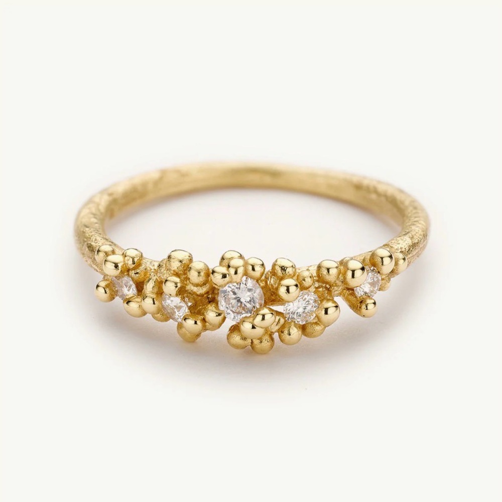 Gorgeous Ruth Tomlinson Gold and Diamond Ring with Granules